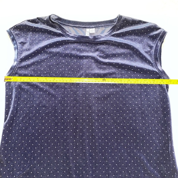 Elle Navy Blue Studded Velvet Tank Top - Picture 2 of 6